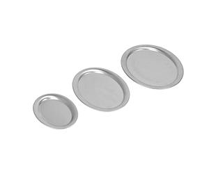Lot de 3 Plateaux à Dessert en Acier Inoxydable, Plateau Décoratif, Processus de Polissage Miroir, Présentoir à Bijoux, Ovale, Petit Plateau de Rangement pour Tables, Cuisine, Armoires de(Argent)