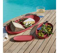 Lot de 3 plateaux de service Biarré rouge