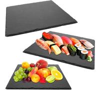 Lot de 3 plateaux en ardoise - 30 × 30 cm