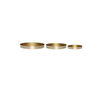 Lot de 3 plateaux en métal cuivré, carrés - Hübsch, Embrace - 19x19x2 cm