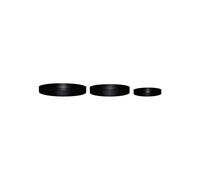 Lot de 3 plateaux en métal noir, finition mate - Hübsch, Embrace - 19x19x2 cm