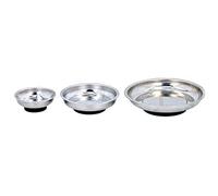 Lot de 3 plateaux magnétiques en acier inoxydable pour plateau à vaisselle rond - Vis magnétiques - Écrous - Boulons - Pièces métalliques - Outils de garage