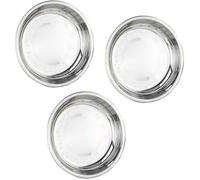 Lot de 3 plateaux ronds en acier inoxydable service plat 18 cm pour cuisine apéritif et extérieur