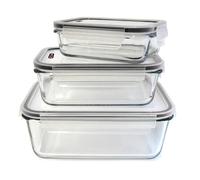 Lot de 3 Plats à Four & Couvercles ""Forno"" 22cm Transparent