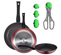 Lot de 3 poêles Ø 20/24 et 28 cm + Ustensile multifonction de la croquette, avec 4 moules