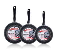 Lot de 3 poêles 18-20-24 cm induction, antiadhésives PIERRE K2 Gransasso Magefesa