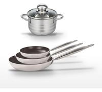 Lot de 3 Poêles 24/28/32 cm Elo Bistro Line et Faitout 16 cm