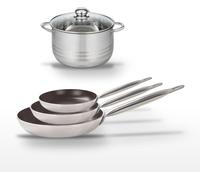 Lot de 3 Poêles 24/28/32 cm Elo Bistro Line et Faitout haut 24 cm Elo