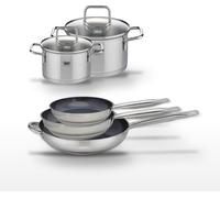 Lot de 3 Poêles 24/28/32 cm Elo Profi Therm Platinum et 2 Faitouts 16/20 cm