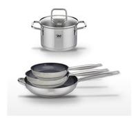 Lot de 3 Poêles 24/28/32 cm Elo Profi Therm Platinum et Faitout 20 cm Gris|Noir