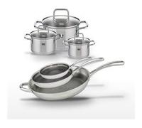 Lot de 3 Poêles 24/28/32 cm et 3 Faitouts 12/14/20 cm Elo Relief Evolution Inox