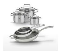 Lot de 3 Poêles 24/28/32 cm et 3 Faitouts 12/16/20 cm Elo Relief Evolution Inox