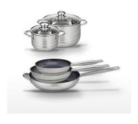 Lot de 3 Poêles 24/28/32cm et 2 Faitouts 16/24cm Elo Profi Therm Platinum