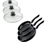 Lot de 3 poêles à frire 20, 24 et 28 cm et 3 couvercles Elo Smart Life