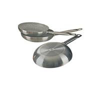 Lot de 3 poêles à frire et rôtir sans huile, en aluminium, 20/24/28 cm