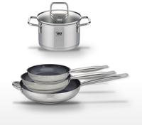Lot de 3 Poêles céramique sans PFAS Elo Profi Therm Platinum 24/28/32 cm et Faitout 16 cm