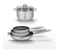 Lot de 3 Poêles Elo Profi Therm Platinum 24/28/32 cm et Faitout 20 cm Gris|Noir