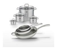 Lot de 3 Poêles Elo Relief Evolution 24/28/32 cm et 4 Faitouts Elo Citrin 12/16/20/26 cm Inox