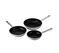Lot de 3 poêles en inox avec revêtement céramique 20, 24 et 28 cm Kitchenpro