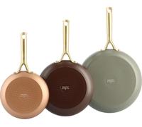 Lot de 3 poêles GreenPan Shades avec revêtement antiadhésif, compatibles avec tous les types de cuisinières
