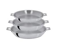 Lot de 3 poêles inox Cristel Mutine poignée amovible - 20, 24 et 28 cm - AP5-Pack: 6a92e646477be