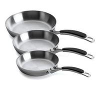 Lot de 3 poêles inox Lacor Trimétal 20/24/28 cm inox G