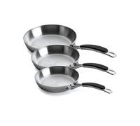 Lot de 3 poêles inox Lacor Trimétal 20/24/28 cm inox G