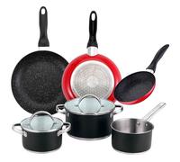 Lot de 3 poêles San Ignacio Ø16Ø20Ø24cm + Batterie de cuisine 5 pièces en acier