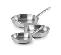 Lot de 3 poêles tout inox Lacor Chef 24/28/32 cm inox G