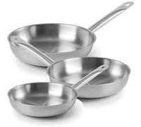 Lot de 3 poêles tout inox Lacor Chef 24/28/32 cm inox G