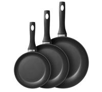 Lot de 3 poêles universelles BergHOFF-Essentials, aluminium, 20/24/28 cm, noires