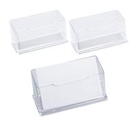 Lot de 3 porte-cartes de visite en acrylique pour cartes de visite, cartes de visite, support de table pour bureau, collection