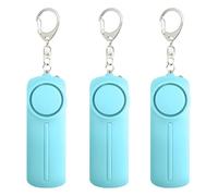 Lot de 3 Porte-clés Alarme personnelle, matière ABS, sirène 130 DB, Double Fonction avec Lampe LED, Dispositif Portable pour Situations d’Urgence, Bleu