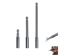 Lot de 3 porte-embouts magnétiques puissants 60/100/150 mm, rallonges d’embouts 1/4" en acier chrome-vanadium, adaptateurs hexagonaux pour perceuse, visseuse sans fil, bricolage, meubles et répar