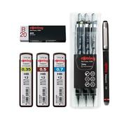 Lot de 3 porte-mines Rotring Tikky avec recharges, gomme et stylo roller