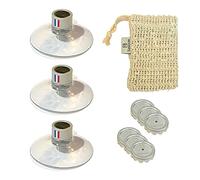 Lot de 3 Porte Savon Aimanté | Couleur Gris | avec Drapeau France| à Ventouse | sans Perçage | en Acier Inoxydable | se Fixent sur Toutes Les Surfaces | Idéal pour Salle de Bain, Cuisine
