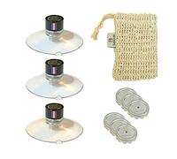 Lot de 3 Porte Savon Aimanté | Couleur Noir | avec Drapeau France | à Ventouse | sans Perçage | en Acier Inoxydable | se Fixent sur Toutes Les Surfaces | Idéal pour Salle de Bain, Cuisine