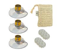 Lot de 3 Porte Savon Aimanté | Couleur Or | avec Drapeau France | à Ventouse | sans Perçage | en Acier Inoxydable | se Fixent sur Toutes Les Surfaces | Idéal pour Salle de Bain, Cuisine