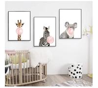 Lot de 3 posters/affiches pour chambre bébé, enfant, fille ou garçon, décoration murale, image imprimée, sans cadre Bulle 20X30cm