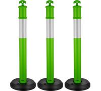 Lot de 3 poteaux de délimitation routière, cônes de sécurité routière de 1140 mm avec base remplissable et bandes réfléchissantes, poteaux de délimitation robustes pour chantiers de construction, park