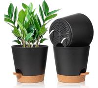 Lot de 3 pots en plastique ronds, Ø 8 cm, pour l'intérieur et l'extérieur