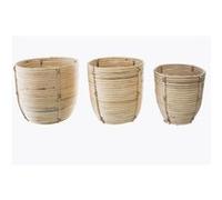 Lot de 3 pots en rotin coloris naturel -PEGANE- G