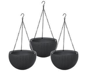 Lot de 3 pots suspendus Keter Sphere Planter, couleur anthracite