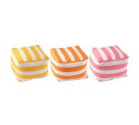 Lot de 3 Poufs à Rayures Spiaggia 45cm Multicolore