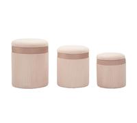 Set de 3 poufs coffre en MDF Curtain rose