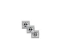 Lot de 3 Prises 2P+T Silver Delta Iris + Plaques basic Silver-Siemens Ingenuity for Life