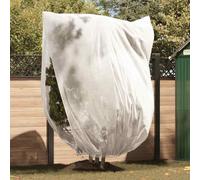 Lot de 3 protections d'hiver pour plantes - Blanc - Tissu non tissé - 2,4 x 2 m - Avec fermeture éclair - Fermeture à cordon de serrage - Réutilisable pour l'entretien du jardin - Accessoires