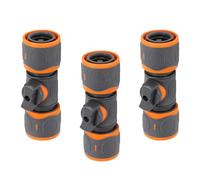 Lot de 3 Raccords Gardena avec Valve de Régulation pour Tuyau D'arrosage | Double Raccord Gardena, pour Interrompre et Réguler le Jet D'eau, Arrosage et Nettoyage Efficaces, avec Robinet D'arrêt