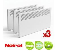 Lot de 3 radiateurs chauffage électrique à inertie Noirot Moby FP 2000W blanc fil pilote 6 ordres