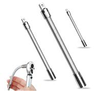 Lot de 3 rallonges de douilles flexibles, tiges d'extension flexibles 1/2, 3/8, 1/4", porte-embouts en métal, arbre flexible, rallonges en métal avec tiges flexibles pour réparation de voiture